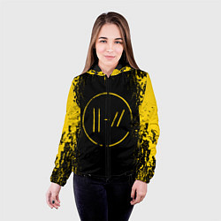 Куртка с капюшоном женская 21 Pilots: Yellow & Black, цвет: 3D-черный — фото 2