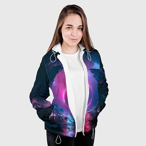 Женская куртка Любовь в космосе / 3D-Белый – фото 3