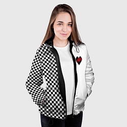 Куртка с капюшоном женская ФРЕНДЗОНА: Шахматы, цвет: 3D-черный — фото 2