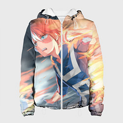 Куртка с капюшоном женская Моя геройская академия, цвет: 3D-белый