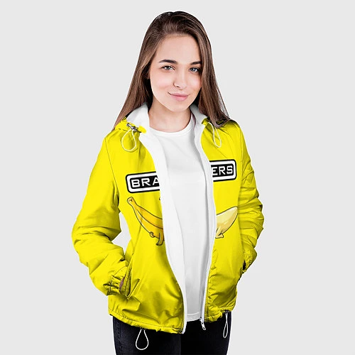 Женская куртка Brazzers: Yellow Banana / 3D-Белый – фото 3
