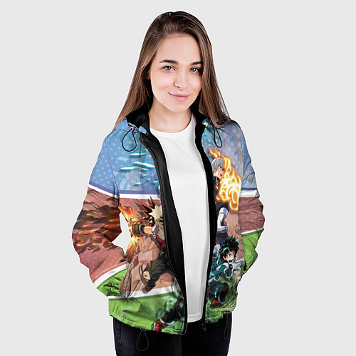 Женская куртка Геройская Академия / 3D-Черный – фото 3