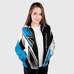 Куртка с капюшоном женская Hockey black blue white, цвет: 3D-черный — фото 2