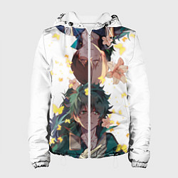 Куртка с капюшоном женская My Hero Academia парни с цветами, цвет: 3D-белый