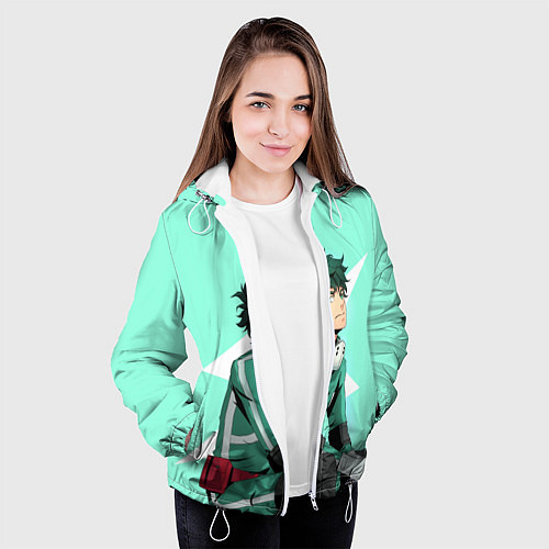 Женская куртка Мидория Изуку / 3D-Белый – фото 3