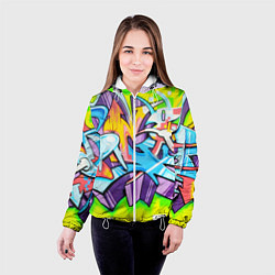 Куртка с капюшоном женская Неоновая кислота, цвет: 3D-белый — фото 2
