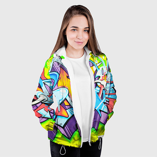 Женская куртка Неоновая кислота / 3D-Белый – фото 3