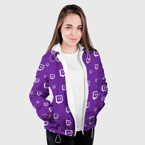 Женская куртка Twitch Pattern / 3D-Белый – фото 3