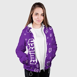 Куртка с капюшоном женская Twitch TV, цвет: 3D-белый — фото 2