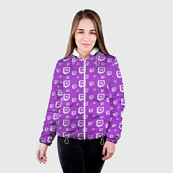 Куртка с капюшоном женская Twitch: Violet Pattern, цвет: 3D-белый — фото 2