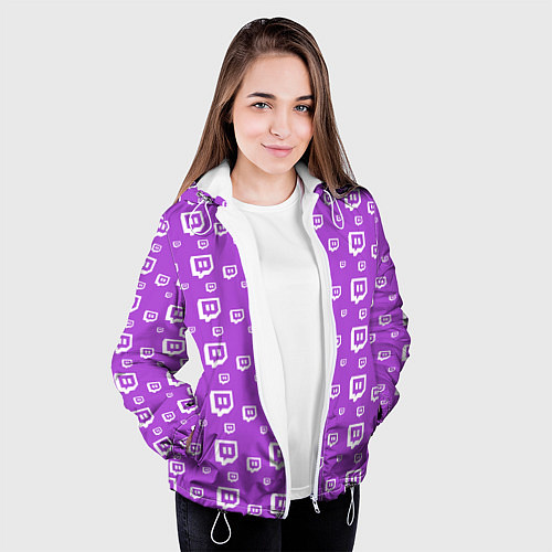 Женская куртка Twitch: Violet Pattern / 3D-Белый – фото 3