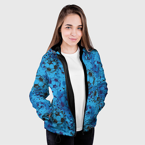 Женская куртка Футбольные мячи / 3D-Черный – фото 3
