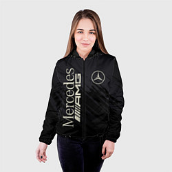 Куртка с капюшоном женская Mercedes AMG: Black Edition, цвет: 3D-черный — фото 2