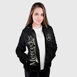 Куртка с капюшоном женская Mercedes AMG: Black Edition, цвет: 3D-черный — фото 2