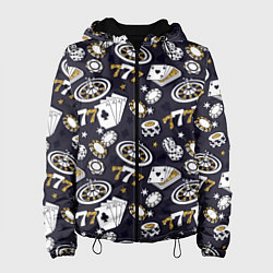 Куртка с капюшоном женская Казино 777, цвет: 3D-черный