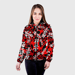 Куртка с капюшоном женская Каратэ киокушинкай паттерн, цвет: 3D-черный — фото 2