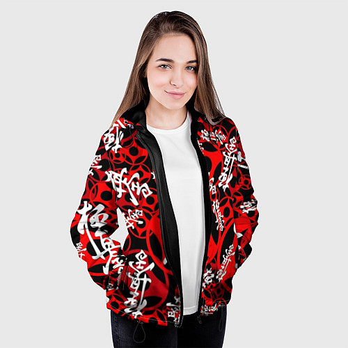Женская куртка Каратэ киокушинкай паттерн / 3D-Черный – фото 3