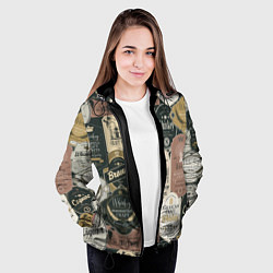 Куртка с капюшоном женская Этикетки мира Виски, цвет: 3D-черный — фото 2