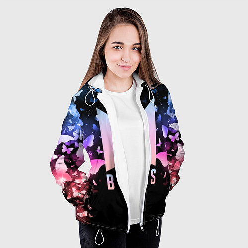 Женская куртка BTS: Black Butterflies / 3D-Белый – фото 3