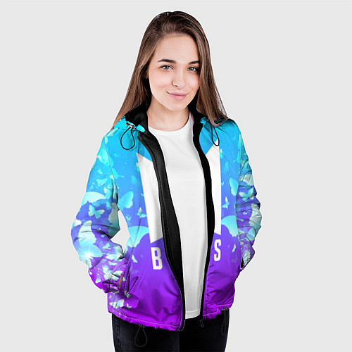 Женская куртка BTS: Violet Butterflies / 3D-Черный – фото 3