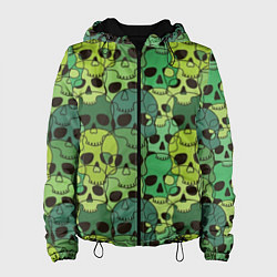 Женская куртка Зеленые черепа - паттерн