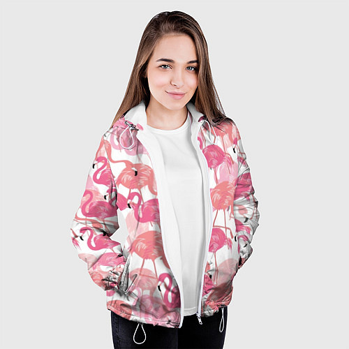 Женская куртка Рай фламинго / 3D-Белый – фото 3