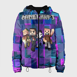 Куртка с капюшоном женская Minecraft Heroes, цвет: 3D-черный