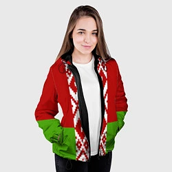 Куртка с капюшоном женская Беларусь флаг, цвет: 3D-черный — фото 2