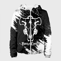Куртка с капюшоном женская ЧЁРНЫЙ КЛЕВЕР, цвет: 3D-белый