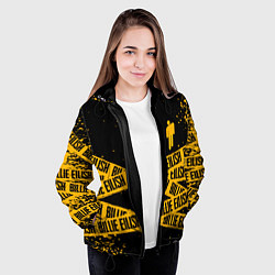 Куртка с капюшоном женская BILLIE EILISH: Yellow & Black Tape, цвет: 3D-черный — фото 2