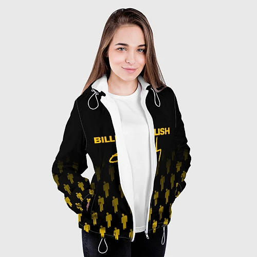 Женская куртка Billie Eilish: Yellow & Black Autograph / 3D-Белый – фото 3