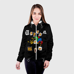 Куртка с капюшоном женская Король и Шут Анархия спина, цвет: 3D-белый — фото 2