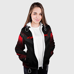 Куртка с капюшоном женская CYBERPUNK 2077, цвет: 3D-белый — фото 2