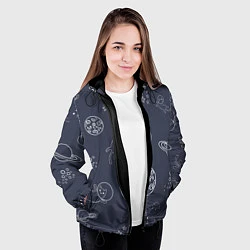 Куртка с капюшоном женская Космо киски, цвет: 3D-черный — фото 2