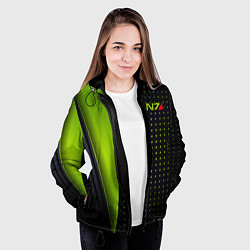 Куртка с капюшоном женская Mass Effect N7, цвет: 3D-черный — фото 2
