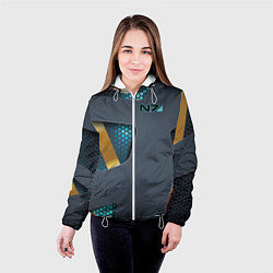 Куртка с капюшоном женская Mass Effect N7, цвет: 3D-белый — фото 2