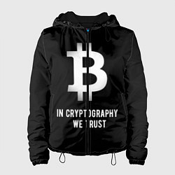 Куртка с капюшоном женская Биткоин Криптовалюта, цвет: 3D-черный