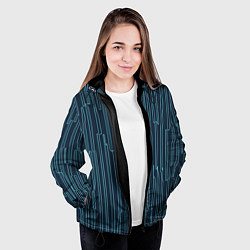 Куртка с капюшоном женская Стильный узор, цвет: 3D-черный — фото 2