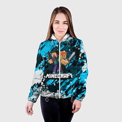 Куртка с капюшоном женская Minecraft Майнкрафт, цвет: 3D-белый — фото 2