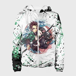 Куртка с капюшоном женская KIMETSU NO YAIBA, цвет: 3D-белый