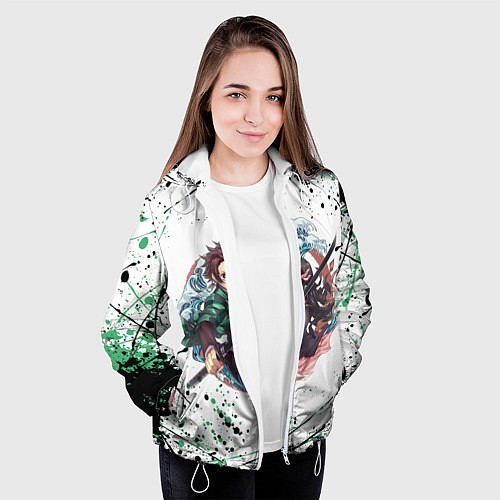 Женская куртка KIMETSU NO YAIBA / 3D-Белый – фото 3