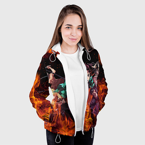 Женская куртка KIMETSU NO YAIBA / 3D-Белый – фото 3