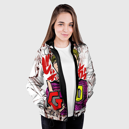 Женская куртка GTO Крутой учитель онидзука / 3D-Черный – фото 3
