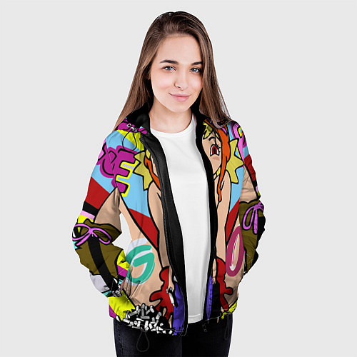 Женская куртка GTO Онидзука графити / 3D-Черный – фото 3