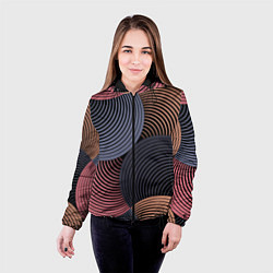 Куртка с капюшоном женская Абстрактный узор, цвет: 3D-черный — фото 2