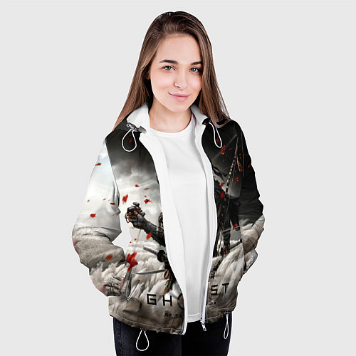 Женская куртка Ghost of Tsushima / 3D-Белый – фото 3