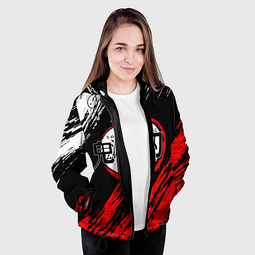Женская куртка KIMETSU NO YAIBA / 3D-Черный – фото 3