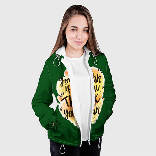 Женская куртка Ты сможешь, если так думаешь / 3D-Белый – фото 3