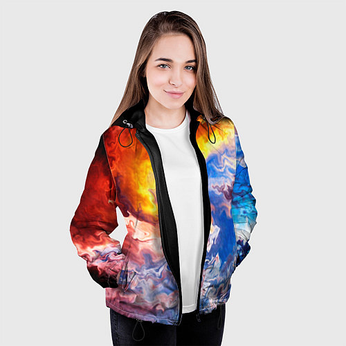 Женская куртка Краски / 3D-Черный – фото 3