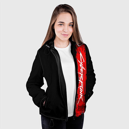 Женская куртка CYBERPUNK 2077 / 3D-Черный – фото 3
